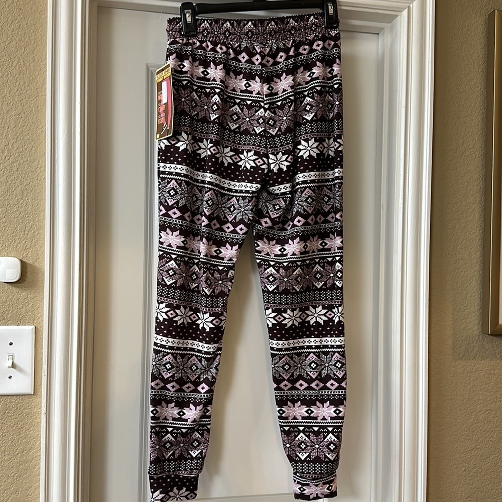 Fleece jogger pants with‎ pockets Gray Christmas Gnome & Burgundy Sm Bundle Pack - Picture 7 of 14